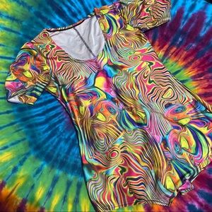 Rainbow romper rave edc edm coachella music fest